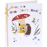 Charming hedgehog design greeting card for New Home wishes, suitable for him, her, and friends by UKG.