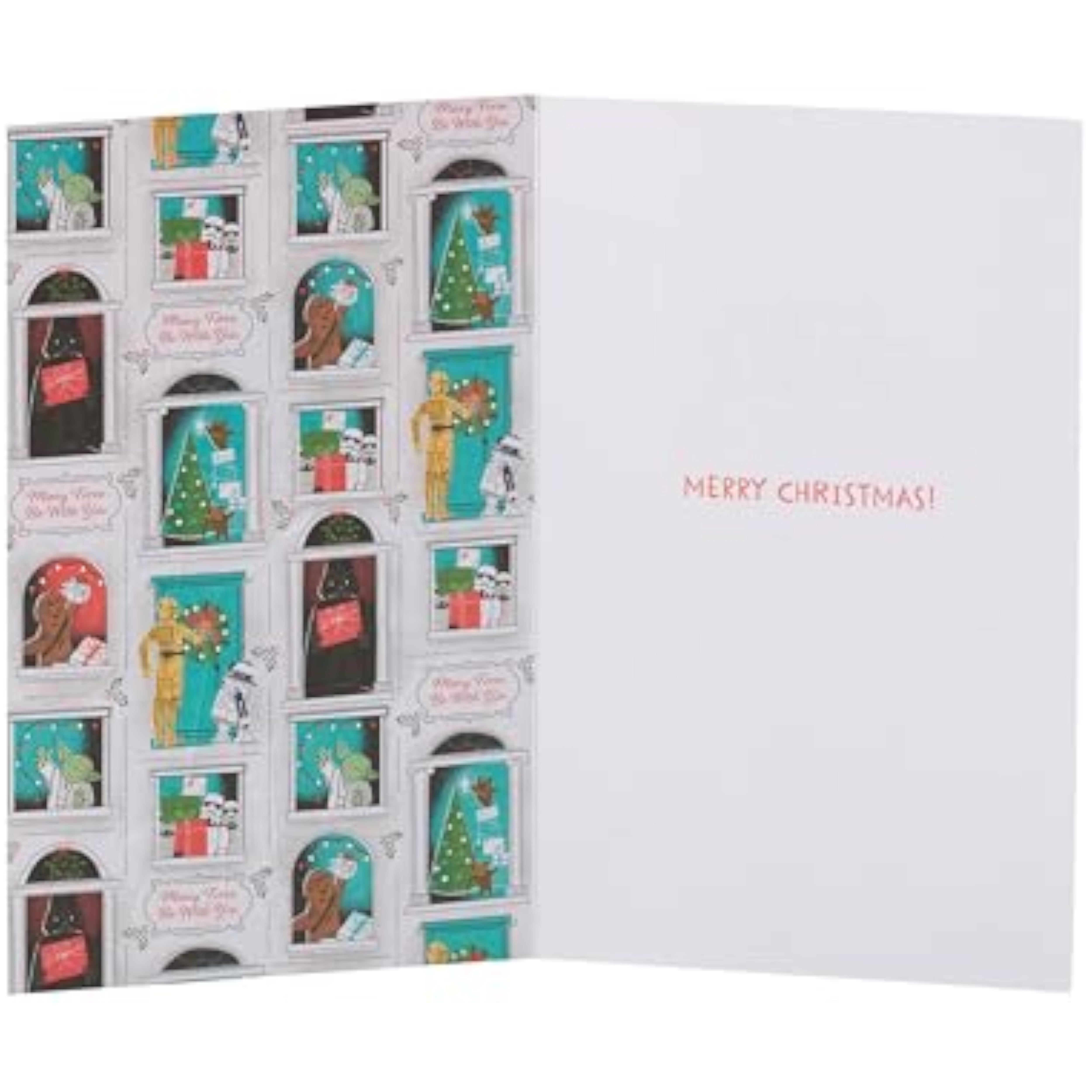 Star Wars Christmas greeting card for dad featuring Darth Vader design by UKG, with festive holiday imagery and themed text.