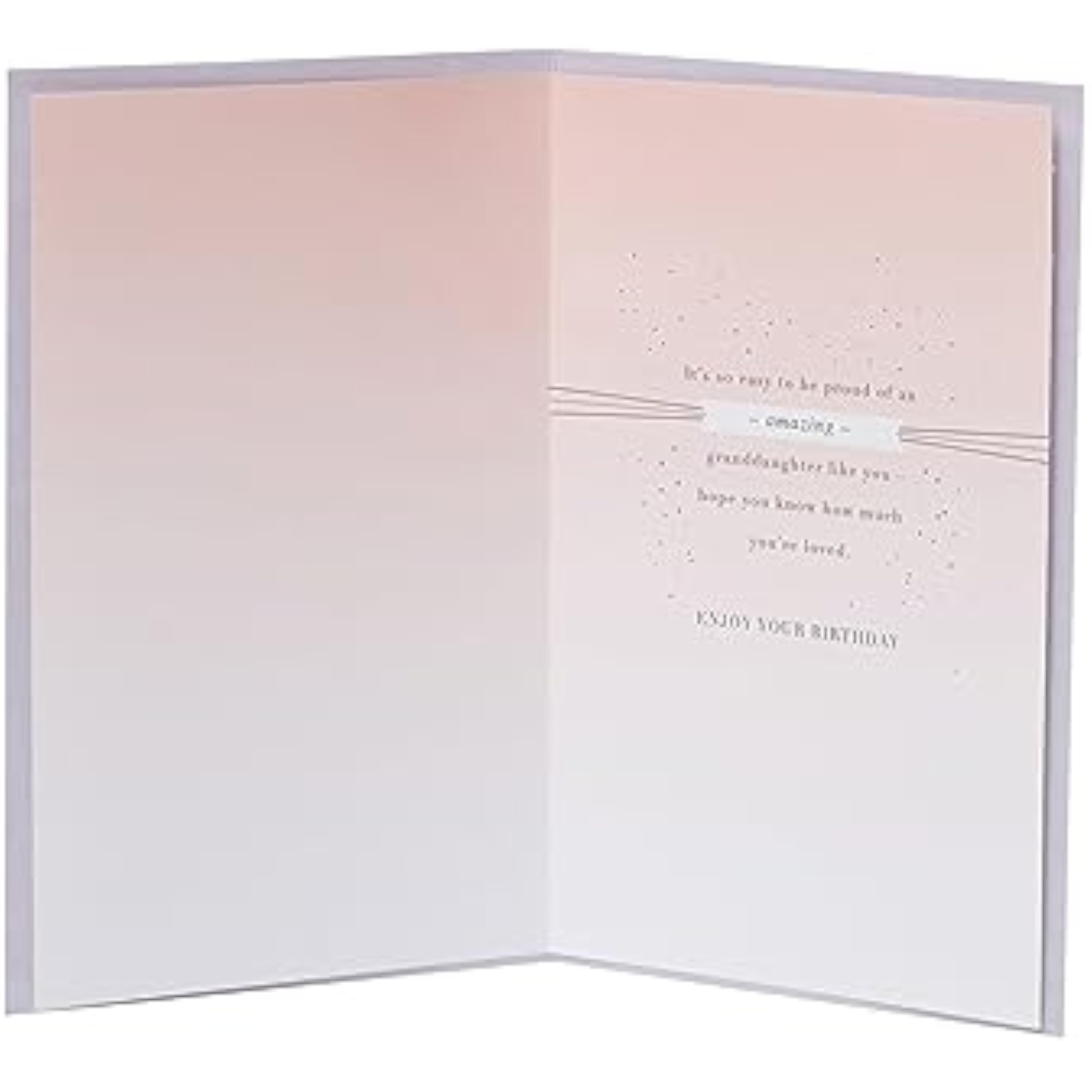 UKG birthday greeting card for granddaughter featuring a silver balloon design with colorful accents