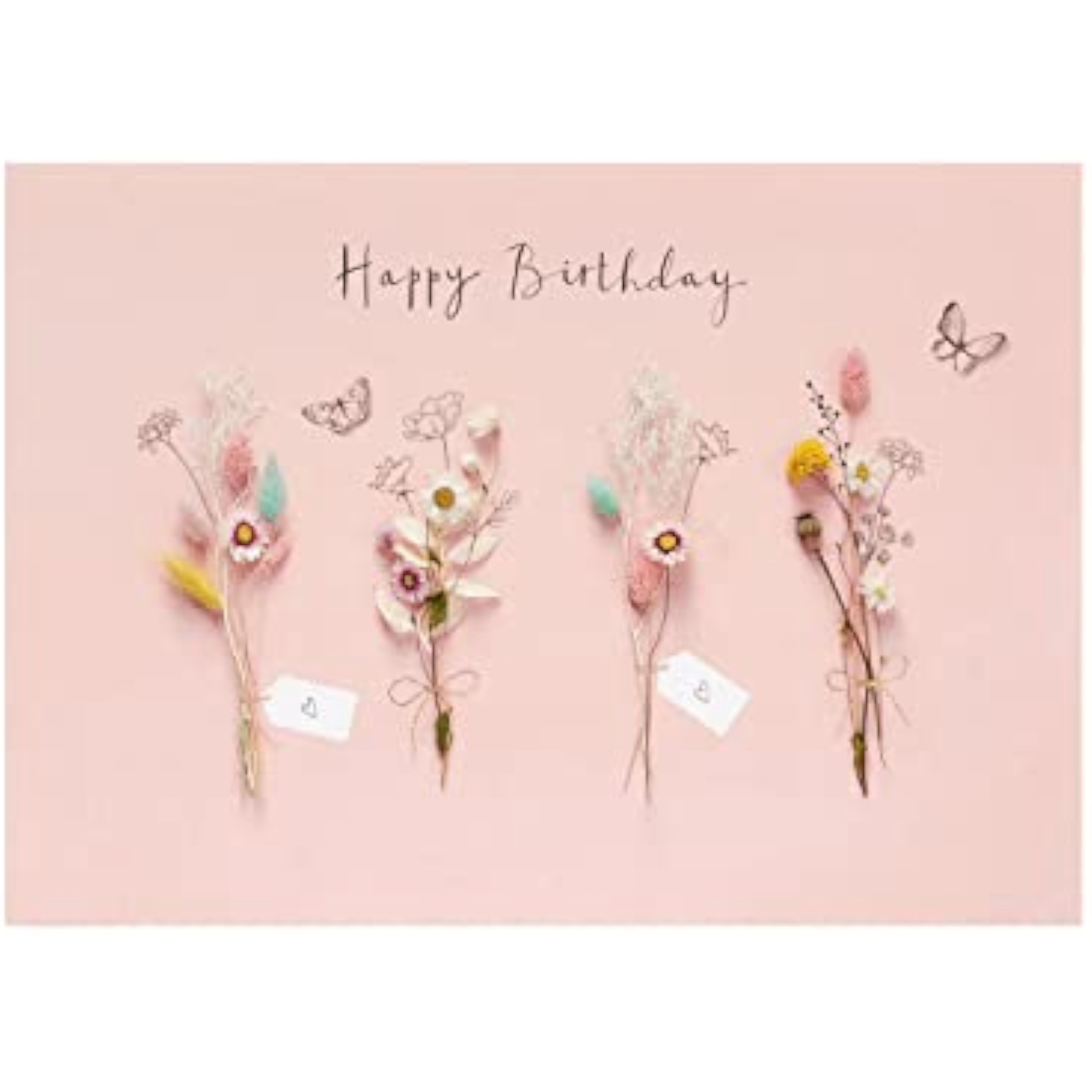 UKG birthday greeting card for her featuring dried flower design with envelope, perfect for friends and special occasions.