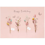 UKG birthday greeting card for her featuring dried flower design with envelope, perfect for friends and special occasions.