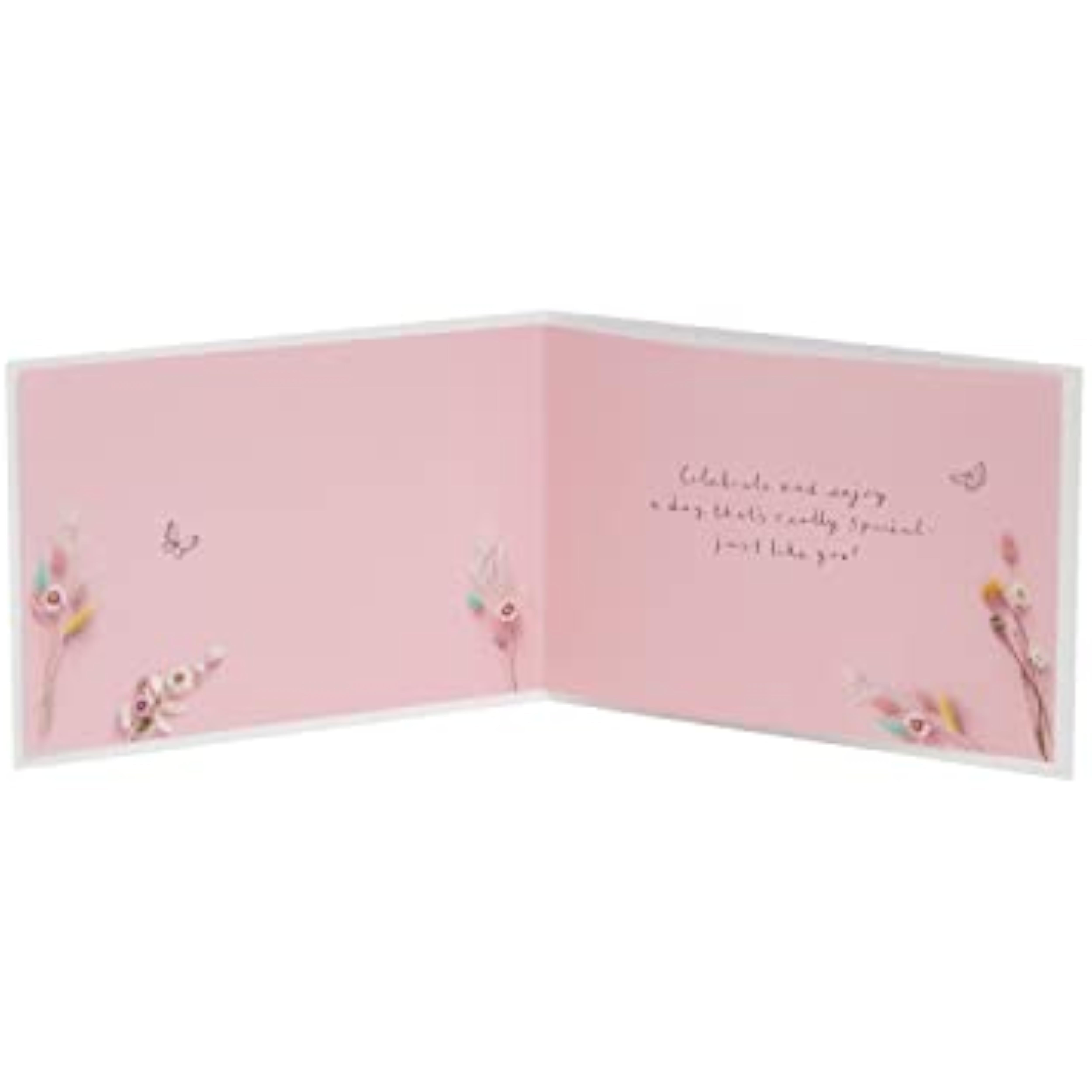 UKG birthday greeting card for her featuring dried flower design, includes envelope, perfect for celebrating friends.