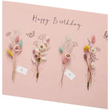 UKG birthday greeting card for her with dried flower design and envelope, featuring elegant floral artwork for special occasions.