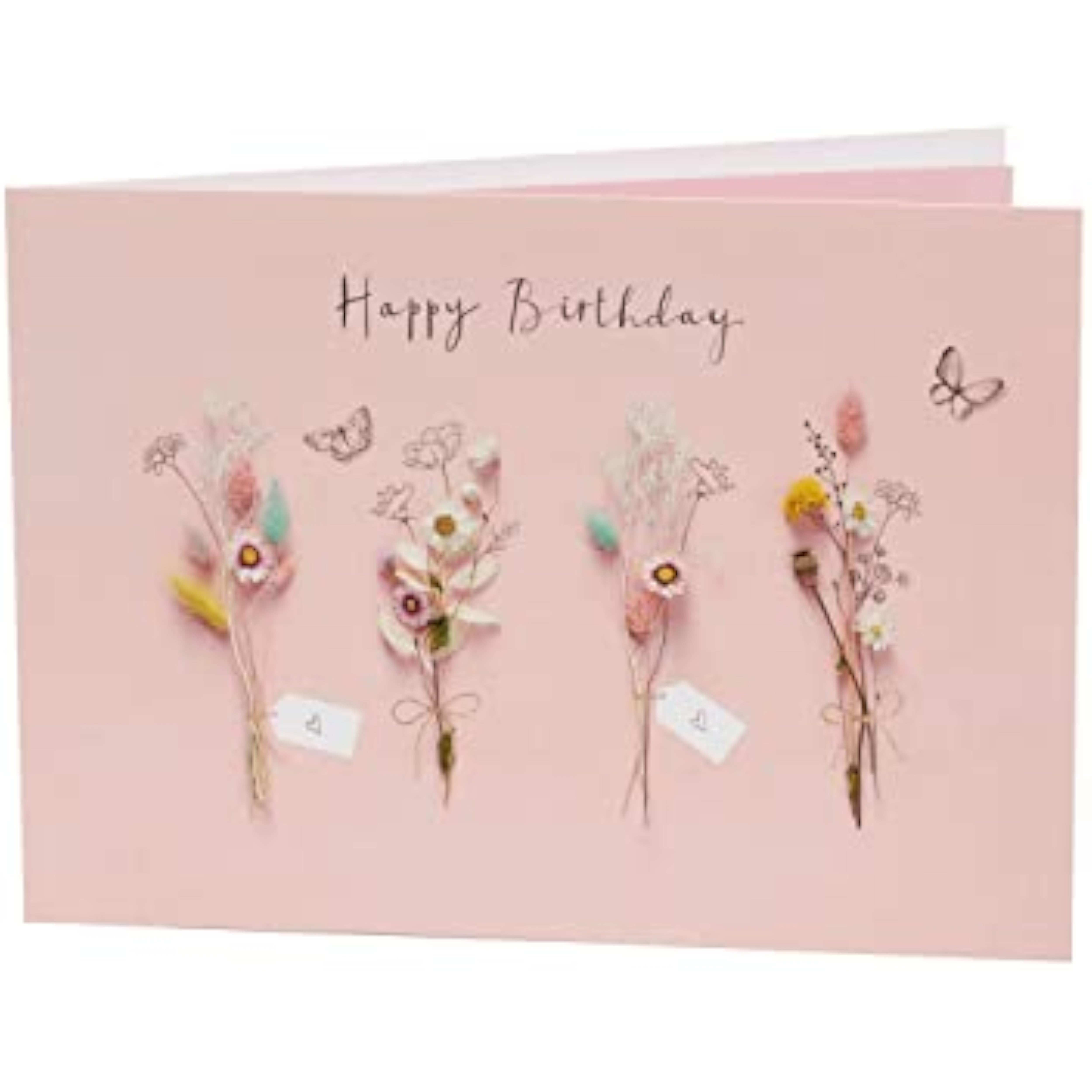 UKG birthday greeting card for her with dried flower design and envelope, perfect for friends or female loved ones.