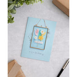 UKG birthday greeting card for her with framed floral design and envelope, perfect for celebrating a female friend.