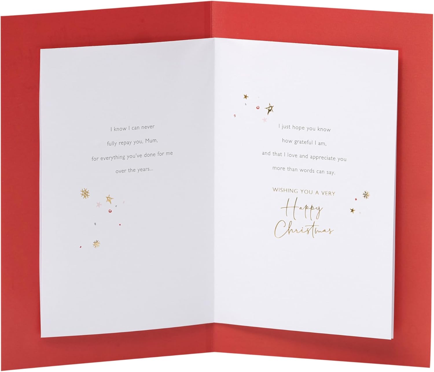 UKG Christmas greeting card for Mum featuring a heartfelt design with festive holiday imagery and warm message.