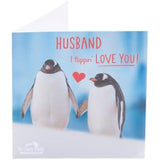 Cute penguin Valentine's Day greeting card for husband by UKG, featuring adorable penguin design and heartfelt message.