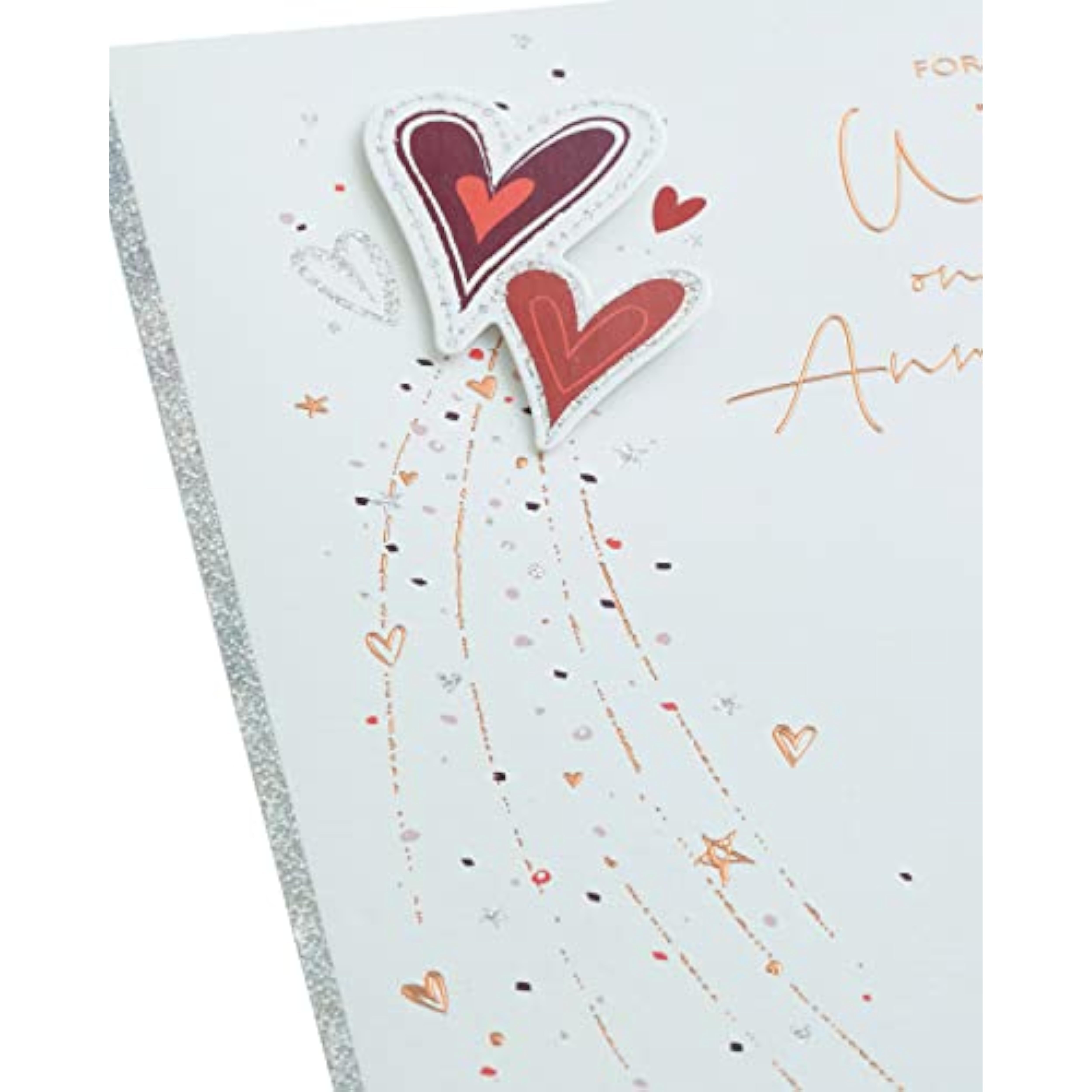 UKG wife anniversary greeting card with red hearts design and envelope, perfect for celebrating love and special occasions