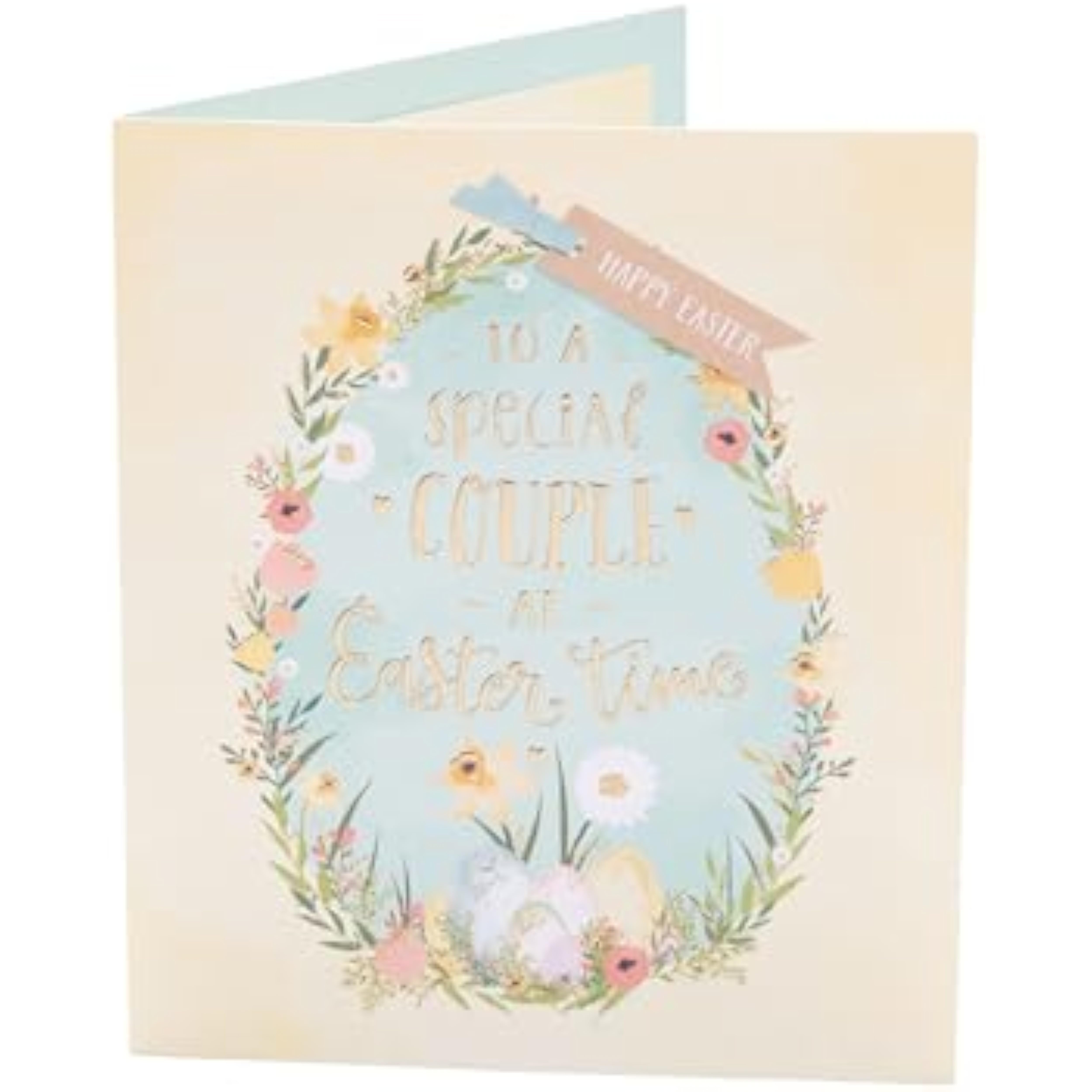 UKG Easter greeting card for couples featuring floral eggs and spring-themed design, perfect for celebrating special occasions.