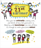 Party Friends 21st Birthday Humour 'Wise' Stunning Cute Greeting Card