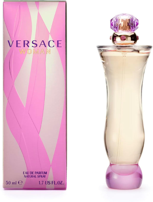 Versace Woman Eau de Parfum spray for women, 50ml bottle with elegant design and floral fragrance.