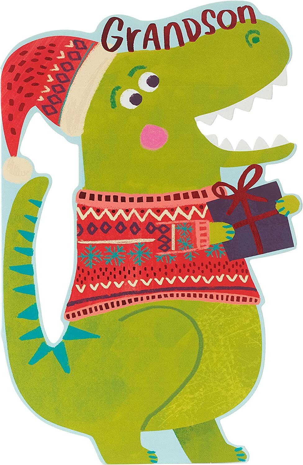 T-Rex Grandson Christmas Card