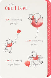 Disney Winnie The Pooh One I Love Valentines Day Card
