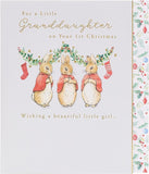Peter Rabbit Card for Granddaughters 1st Christmas Card