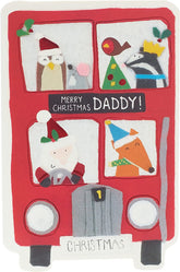 Double Decker Bus Design Daddy Christmas Card