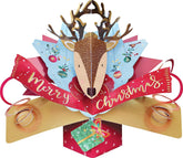 3D Pop Up Reindeer Head Christmas Card