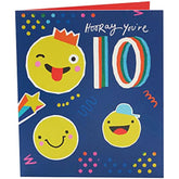 Smiley Faces Bright and Fun 10th Birthday Card