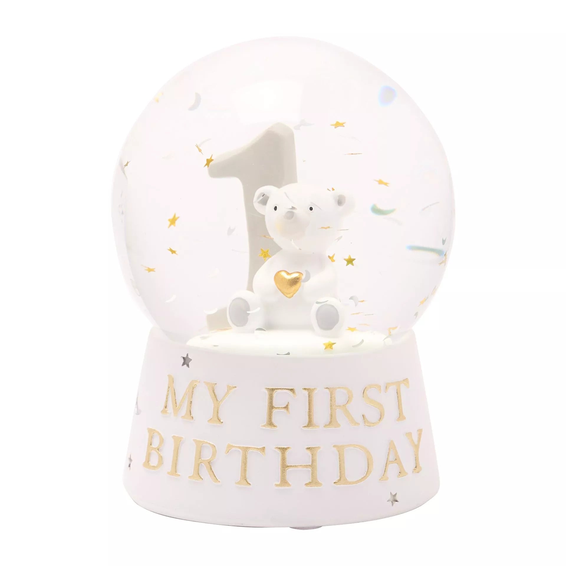 Widdop & Co Bambino Resin My 1st Birthday water ball with colorful design and baby-themed decorations for first birthday celebration