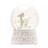 Widdop & Co Bambino Resin My 1st Birthday Water Ball with colorful design and playful "My 1st Birthday" inscription.