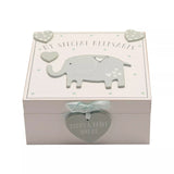 Blue Petit Cheri My Special Keepsake Box by Widdop & Co, 16cm x 16cm, featuring a decorative design on the lid.