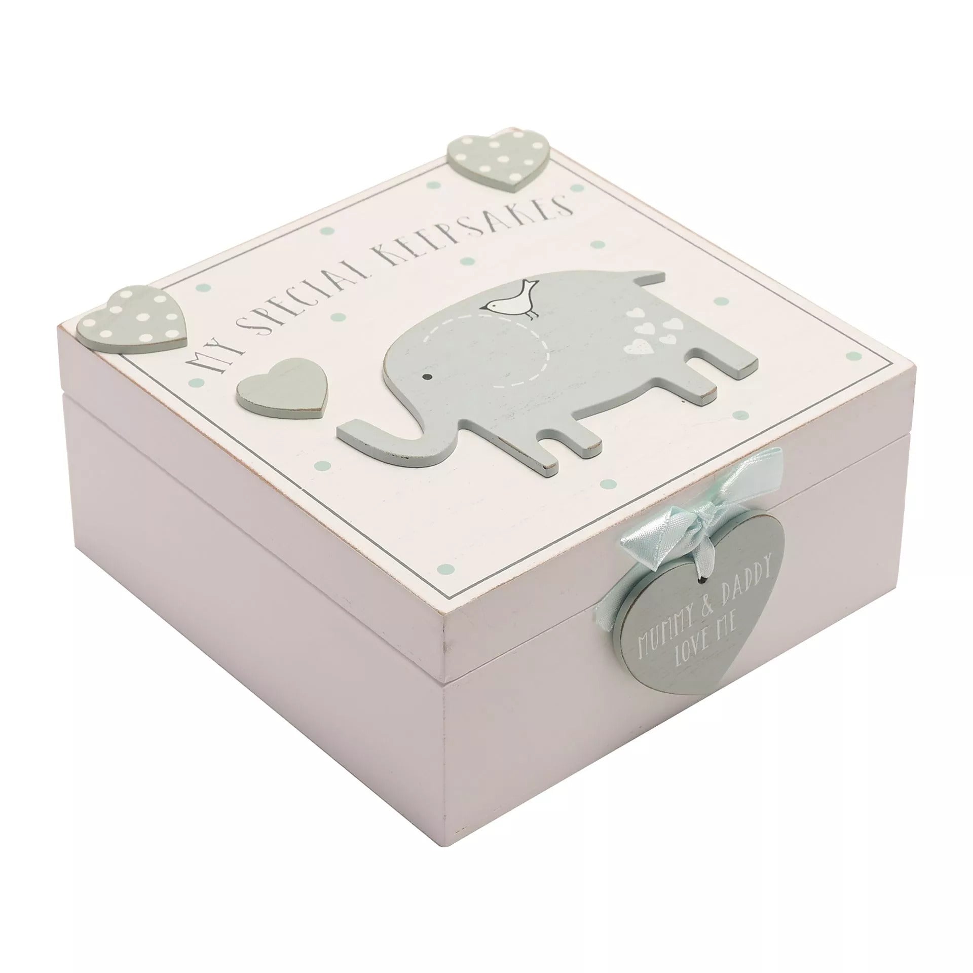 Blue Petit Cheri My Special Keepsake Box by Widdop & Co, 16cm x 16cm, featuring a decorative design and sturdy construction.