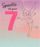 7th Birthday Card for Girl - Disney Princess Tinker Bell