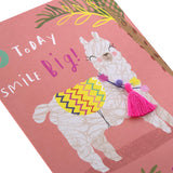Quirky Llama Age 8 Birthday Card with Tassel and Pom Pom