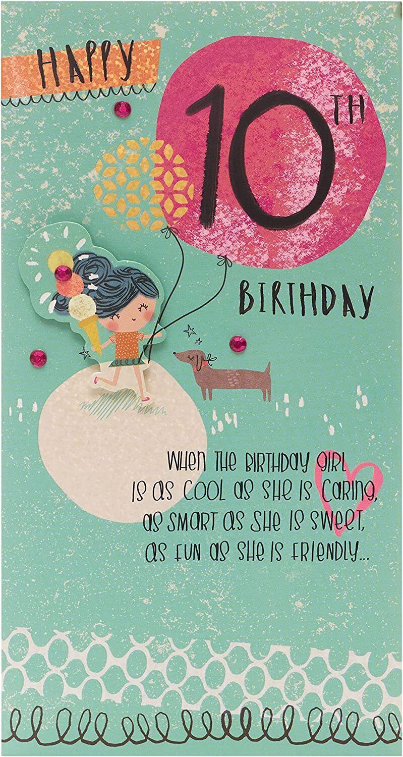 3D Elements Design 10th Birthday Card