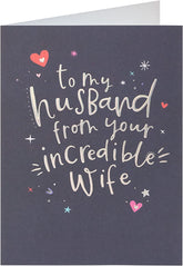 Silver Foil Lettering Husband Birthday Card