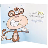 Funny Pop-Up Monkey Snot Design Brother Birthday Card