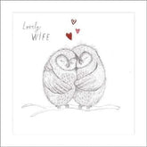 Two Owls on a Branch Lovely Wife Birthday Card