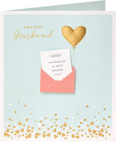 Husband Birthday Card With Envelope - 3D Effect Design