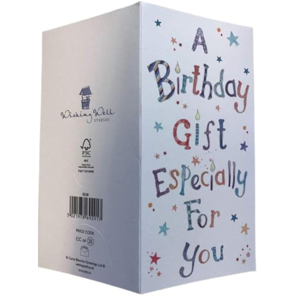 Xpress Yourself birthday gift card wallet with decorative greeting card and space for money or gift card inside.