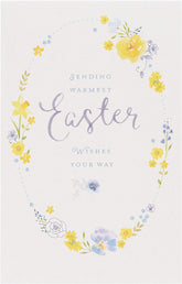 Carlton Cards Happy Easter 5 Pack of Cards, Card to Send Warm Easter Wishes, Traditional Easter Card with Floral Design, 556430