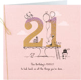 Animals Carrying Gifts and Balloons 21st Birthday Card