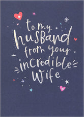 Silver Foil Lettering Husband Birthday Card