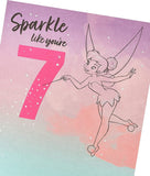 7th Birthday Card for Girl - Disney Princess Tinker Bell