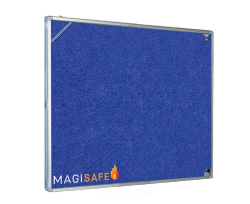 Magiboards Fire Retardant Blue Felt Lockable Noticeboard Display Case Portrait 1200x1200