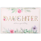 Daughter With Love Flower Birthday Card