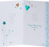 Father's Day Card For Husband With Envelope - Blue Heart Design