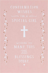 Confirmation Religious Holy Card with Joys and Blessings For Girls