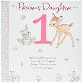Disney Bambi and Thumper Daughter 1st Birthday Card