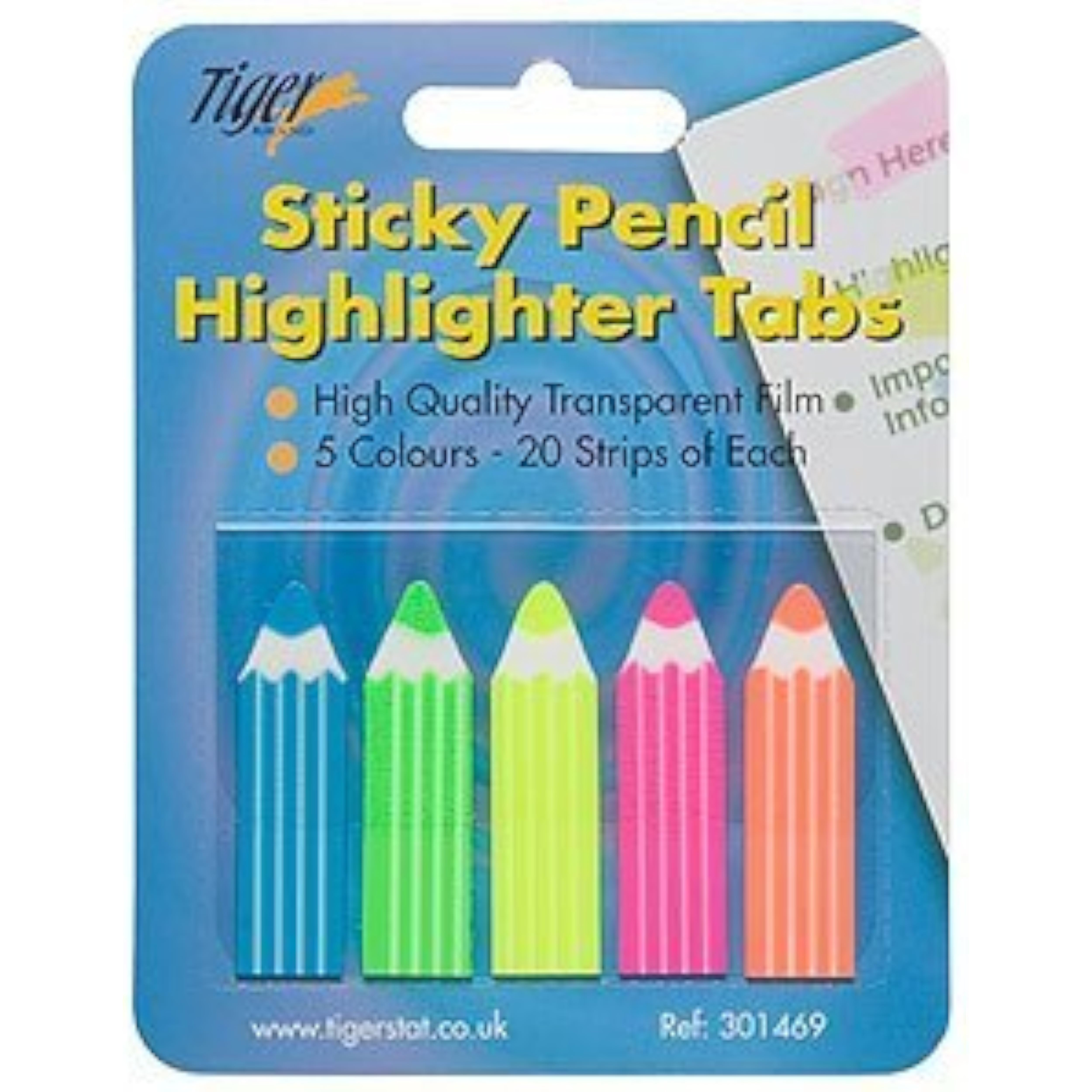 Tiger Pencil Neon Sticky Highlighter Tabs