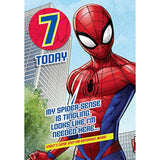 Marvel Spiderman 7th Birthday Card