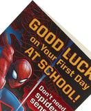 Marvel Spiderman Good Luck at First Day School Card