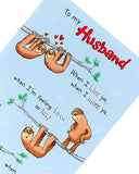 Husband Birthday Card with Sloths