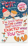 Wife Christmas Card with Badge - Christmas Card Wife Cute