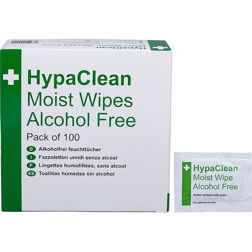 HypaClean Moist Wipes Alcohol Free (Pack 100)