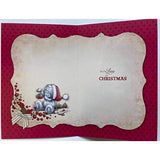 Me to You Bear Cute Red Foil With Love Christmas Card - GODDAUGHTER