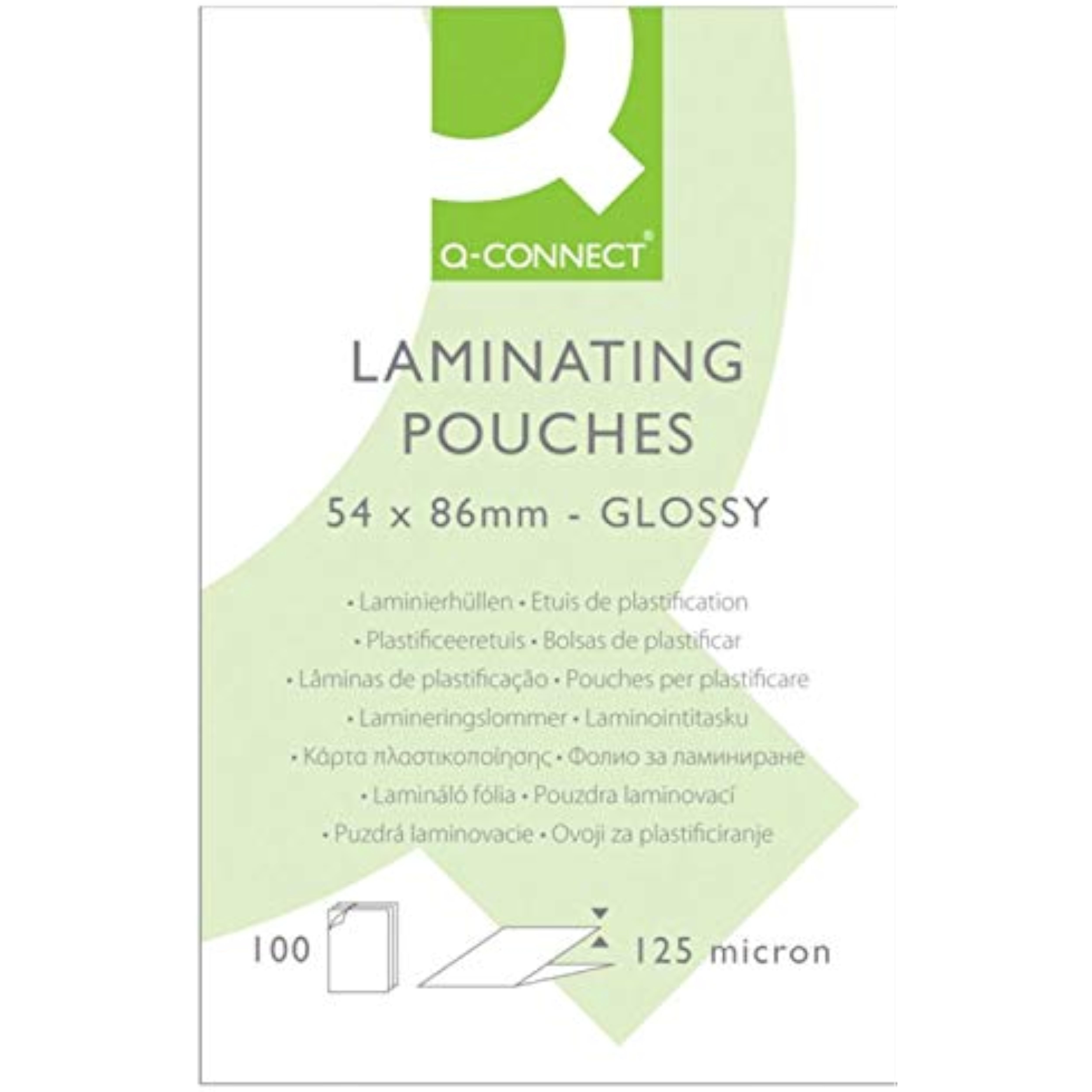 Pack of 100 54 x 86mm Laminating Pouches 250 Micron